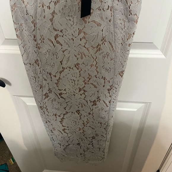 NWT Layered With Love Gray Blue Lace Dress Size Small - Picture 4 of 8
